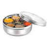 Mumma's LIFE Stainless Steel Masala Box For Kitchen with See Through Lid, 7 Containers and 1 Small Spoons ( 11 Inch )