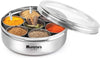 Mumma's LIFE Stainless Steel Masala Box For Kitchen with See Through Lid, 7 Containers and 1 Small Spoons ( 11 Inch )