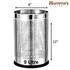 Mumma's LIFE Stainless Steel Open Perforated Dustbin Without Lid| Garbage Bin For Home, Bedroom, washrooms, Office, Kitchen, Bathroom