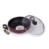 Mumma's LIFE Non-Stick Deep Kadai with Glass Lid- with Riveted and Virgin Bakelite Handle PFOA/Heavy Metal Free