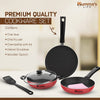 Mumma's LIFE- Non Stick Aluminium Cookware Set 24cm with 3MM Thickness, Dosa Tawa, Kadai with Glass Lid, and Frying Pan Set of 6 Piece