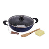 Mumma's LIFE Non-Stick Deep Kadai with Glass Lid- with Riveted and Virgin Bakelite Handle PFOA/Heavy Metal Free