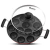 Mumma's LIFE Non-Stick 12 Cavity Grill Appam Patra 2 Side Handle with Glass Lid | Appam Maker | Appam Patra | Appam pan | Litti Maker | Appe Stand