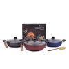 Mumma's LIFE Non-Stick Deep Kadai with Glass Lid- with Riveted and Virgin Bakelite Handle PFOA/Heavy Metal Free