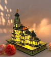 Ram Mandir Ayodhya Wood Temple Model With Light 6inch - MILA STORE