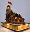 Ram Mandir Ayodhya Wood Temple Model With Light 6inch - MILA STORE