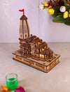 Ram Mandir Ayodhya Wood Temple Model With Light 6inch - MILA STORE